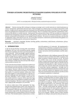 Towards autonomic orchestration of machine learning pipelines in future
  networks