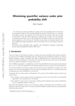 Minimising quantifier variance under prior probability shift