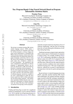 Tea: Program Repair Using Neural Network Based on Program Information
  Attention Matrix