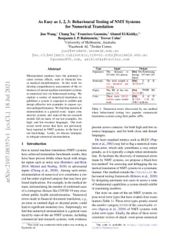 As Easy as 1, 2, 3: Behavioural Testing of NMT Systems for Numerical
  Translation