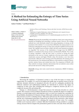 A Method for Estimating the Entropy of Time Series Using Artificial
  Neural Networks
