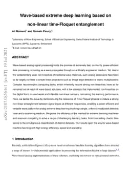 Wave-based extreme deep learning based on non-linear time-Floquet
  entanglement