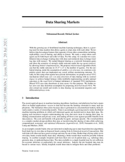 Data Sharing Markets