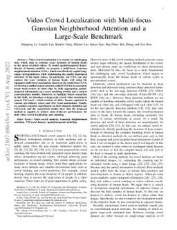 Video Crowd Localization with Multi-focus Gaussian Neighborhood
  Attention and a Large-Scale Benchmark