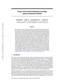 Visual Adversarial Imitation Learning using Variational Models