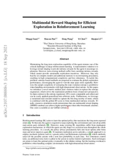 Multimodal Reward Shaping for Efficient Exploration in Reinforcement
  Learning