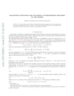 Parametric estimation for functional autoregressive processes on the
  sphere