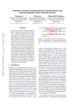 MemSum: Extractive Summarization of Long Documents Using Multi-Step
  Episodic Markov Decision Processes