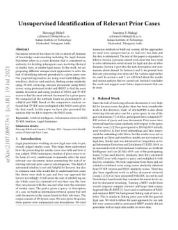 Unsupervised Identification of Relevant Prior Cases