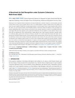A Benchmark for Gait Recognition under Occlusion Collected by
  Multi-Kinect SDAS
