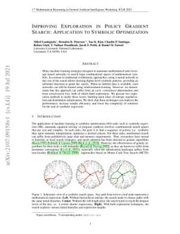 Improving exploration in policy gradient search: Application to symbolic
  optimization