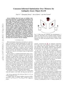 Consensus-Informed Optimization Over Mixtures for Ambiguity-Aware Object
  SLAM