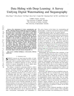 Data Hiding with Deep Learning: A Survey Unifying Digital Watermarking
  and Steganography