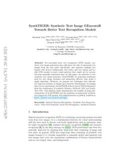 SynthTIGER: Synthetic Text Image GEneratoR Towards Better Text
  Recognition Models