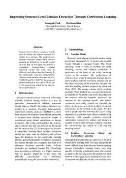 Improving Sentence-Level Relation Extraction through Curriculum Learning