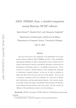 JAGS, NIMBLE, Stan: a detailed comparison among Bayesian MCMC software