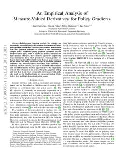 An Empirical Analysis of Measure-Valued Derivatives for Policy Gradients