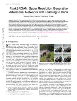 RankSRGAN: Super Resolution Generative Adversarial Networks with
  Learning to Rank