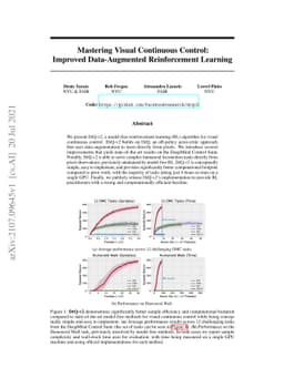 Mastering Visual Continuous Control: Improved Data-Augmented
  Reinforcement Learning