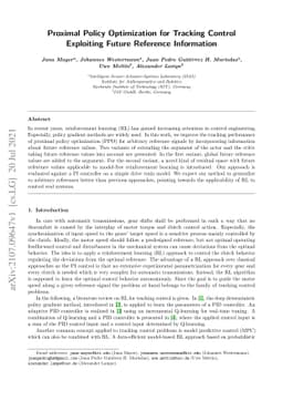 Proximal Policy Optimization for Tracking Control Exploiting Future
  Reference Information