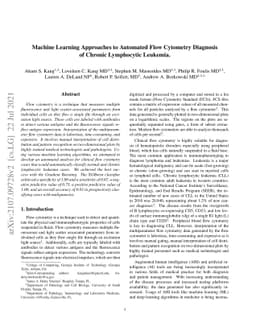 Machine Learning Approaches to Automated Flow Cytometry Diagnosis of
  Chronic Lymphocytic Leukemia