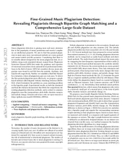 Fine-Grained Music Plagiarism Detection: Revealing Plagiarists through
  Bipartite Graph Matching and a Comprehensive Large-Scale Dataset