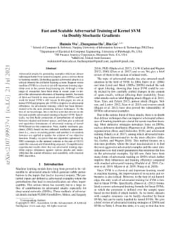 Fast and Scalable Adversarial Training of Kernel SVM via Doubly
  Stochastic Gradients