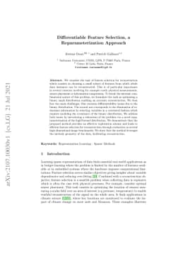Differentiable Feature Selection, a Reparameterization Approach
