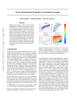On the Memorization Properties of Contrastive Learning