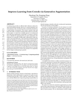 Improve Learning from Crowds via Generative Augmentation