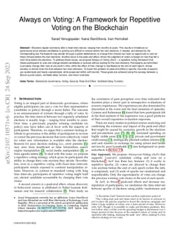 Always on Voting: A Framework for Repetitive Voting on the Blockchain