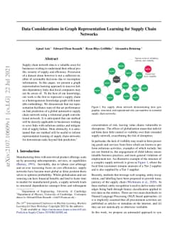 Data Considerations in Graph Representation Learning for Supply Chain
  Networks