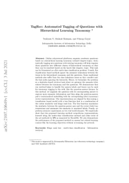 TagRec: Automated Tagging of Questions with Hierarchical Learning
  Taxonomy