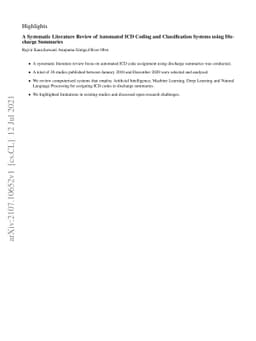 A Systematic Literature Review of Automated ICD Coding and
  Classification Systems using Discharge Summaries