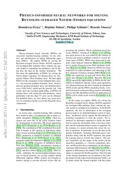 Physics-informed neural networks for solving Reynolds-averaged
  Navier$\unicode{x2013}$Stokes equations