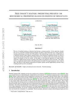 Size doesn't matter: predicting physico- or biochemical properties based
  on dozens of molecules