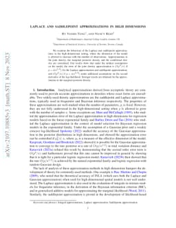 Laplace and Saddlepoint Approximations in High Dimensions