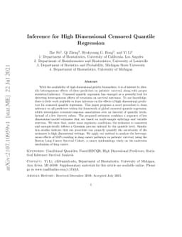 Inference for High Dimensional Censored Quantile Regression