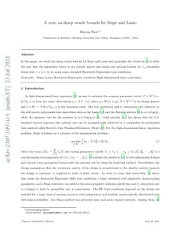 A note on sharp oracle bounds for Slope and Lasso
