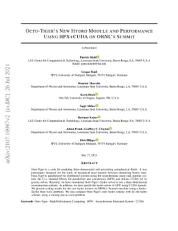 Octo-Tiger's New Hydro Module and Performance Using HPX+CUDA on ORNL's
  Summit