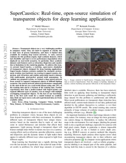 SuperCaustics: Real-time, open-source simulation of transparent objects
  for deep learning applications