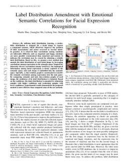 Label Distribution Amendment with Emotional Semantic Correlations for
  Facial Expression Recognition