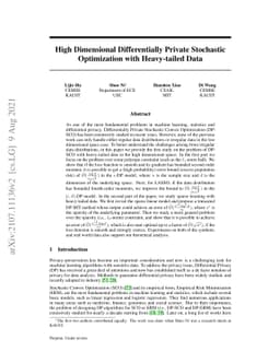 High Dimensional Differentially Private Stochastic Optimization with
  Heavy-tailed Data