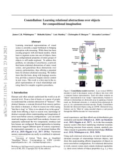 Constellation: Learning relational abstractions over objects for
  compositional imagination