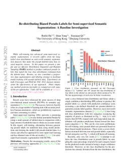 Re-distributing Biased Pseudo Labels for Semi-supervised Semantic
  Segmentation: A Baseline Investigation