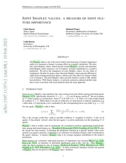 Joint Shapley values: a measure of joint feature importance