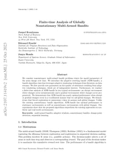 Finite-time Analysis of Globally Nonstationary Multi-Armed Bandits