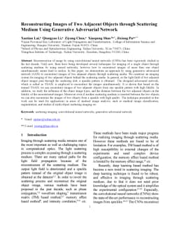 Reconstructing Images of Two Adjacent Objects through Scattering Medium
  Using Generative Adversarial Network