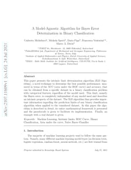 A Model-Agnostic Algorithm for Bayes Error Determination in Binary
  Classification