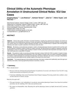 Clinical Utility of the Automatic Phenotype Annotation in Unstructured
  Clinical Notes: ICU Use Cases